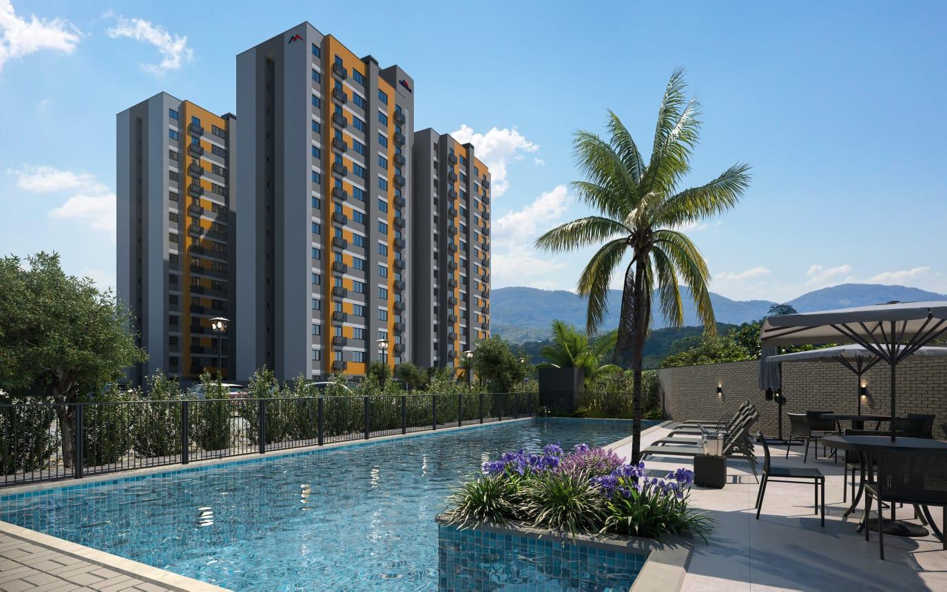 Apartamento em construção com piscina e lazer completo no bairro